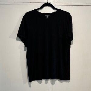 Athleta Getaway Linen Blend Black T-shirt, XL